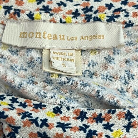 Monteau women’s size small floral, sleeveless blouse, mini dress with ruffles - Picture 4 of 5